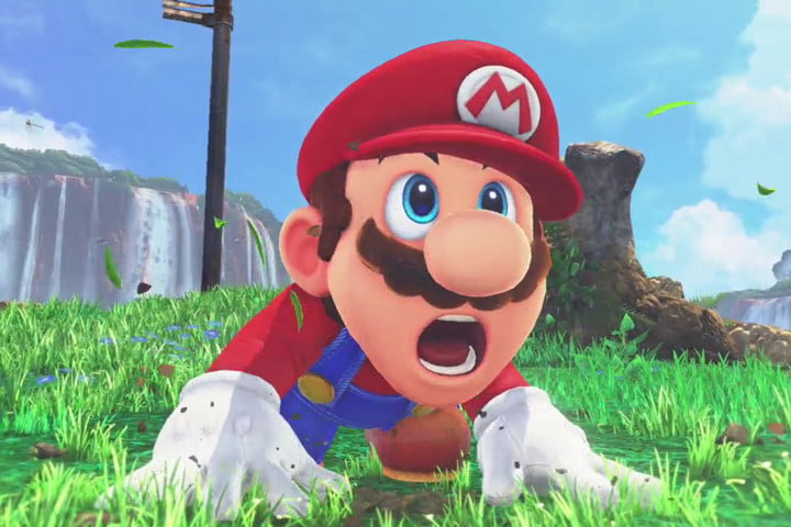 Mario dengan ekspresi terkejut.