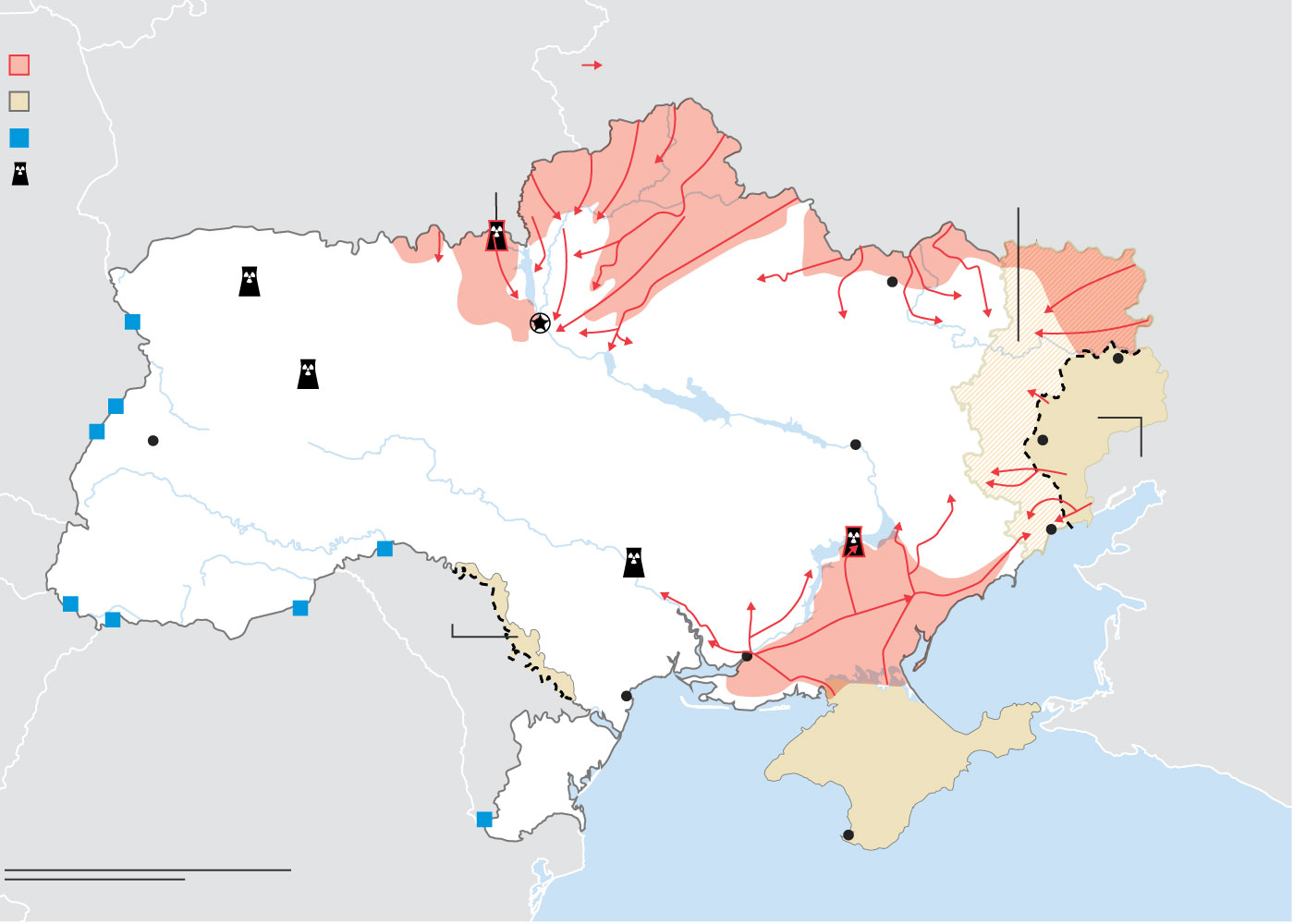 Территория захваченная россией у украины