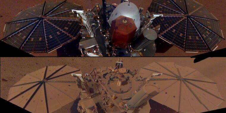 Gambar baru mengungkapkan pesawat ruang angkasa NASA tertutup debu Mars