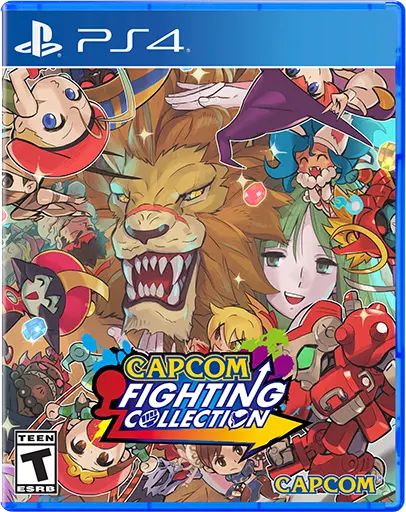 Seni kotak PlayStation 4 dari Capcom Fighting Collection menonjolkan karakter Red Earth Leo  