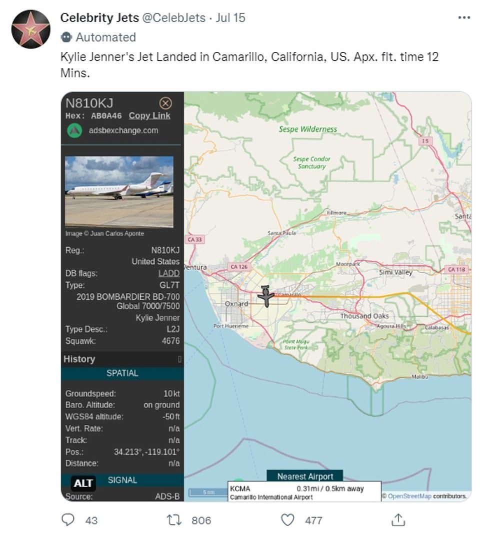 Perjalanan: Akun Twitter Celebrity Jets membagikan rencana perjalanan penerbangannya, menunjukkan sejumlah perjalanan singkat termasuk yang dilaporkan selama 12 dan 17 menit