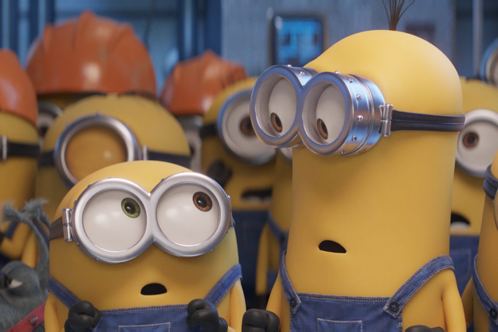 (from left) Minions Bob, Kevin and Stuart in Illumination's Minions: The Rise of Gru, directed by Kyle Balda.
