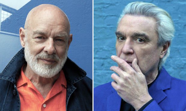 Brian Eno dan David Byrne pada 2022