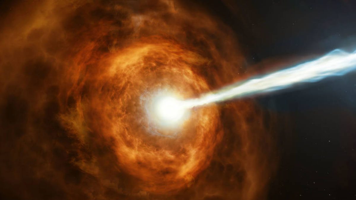 Ilustrasi ledakan sinar gamma.