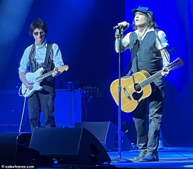 Hitmaker: Johnny sedang tur AS dengan penyanyi Jeff Beck setelah memenangkan kasus pencemaran nama baik terhadap mantan istrinya Amber Heard