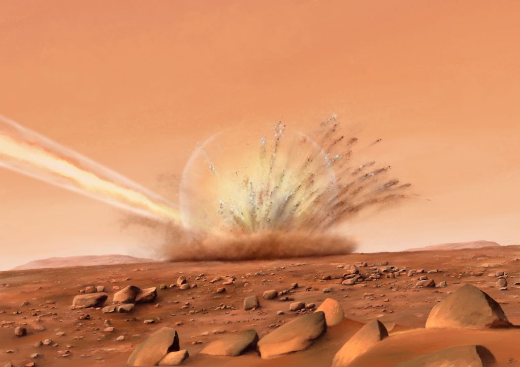 Batu-batu besar menghantam Mars, kawah kawah, mengungkapkan fitur bawah permukaan