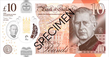 Uang Kertas King Charles III senilai £10.